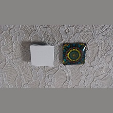 cabochon carr&eacute; en verre 25mm 041 