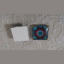 cabochon carr&eacute; en verre 25mm 037 