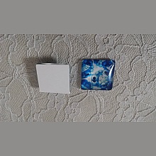 cabochon carr&eacute; en verre 25mm 027 