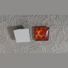 cabochon carr&eacute; en verre 25mm 025 
