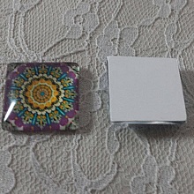 cabochon carr&eacute; en verre 25mm 012 