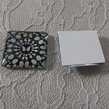 cabochon carr&eacute; en verre 25mm 010 