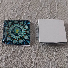 cabochon carr&eacute; en verre 25mm 009 