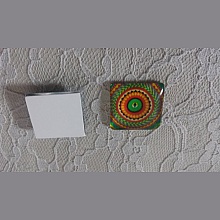 cabochon carr&eacute; en verre 25mm 005 