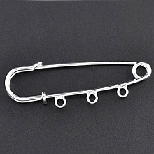 Support Broche &Eacute;pingle &agrave; Nourrice Argent&eacute; 3 anneaux 70x20mm N&deg;003-par1 