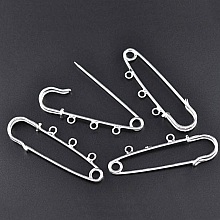 Lot 20 Supports Broches &Eacute;pingle &agrave; Nourrice Argent&eacute; 3 anneaux 70x20mm N&deg;003 
