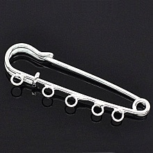 Support Broche &Eacute;pingle &agrave; Nourrice Argent&eacute; 5 anneaux 50x15 mm N&deg;001-par1 