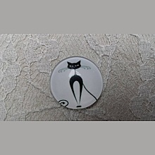 cabochon rond en verre 20mm chat 016 