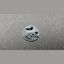 cabochon rond en verre 20mm oiseaux 018 
