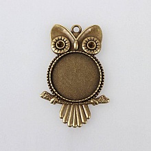 2 supports cabochons de 25mm bronze, pendentifs cabochons 116AB 