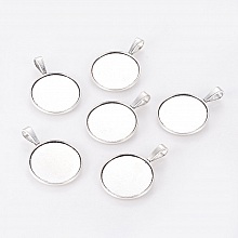 2 supports cabochons de 25mm argent, pendentifs cabochons 2419