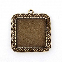 2 supports cabochons de 30mm bronze, pendentifs cabochons 44AB 