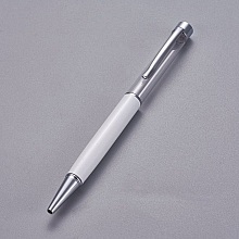 Stylo &agrave; d&eacute;corer de perles tube vide &agrave; customiser argent blanc x 1 pi&egrave;ce