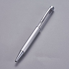 Stylo &agrave; d&eacute;corer de perles tube vide &agrave; customiser argent argent x 1 pi&egrave;ce