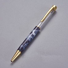 Stylo &agrave; d&eacute;corer de perles tube vide &agrave; customiser dor&eacute; bleu de Prusse x 1 pi&egrave;ce