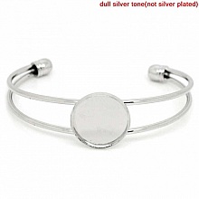 1 Bracelet support cabochon rond + 1 cabochon verre 18 mm N&deg;01