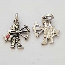 Breloque Signe Zodiaque Sagittaire M&eacute;tal Argent&eacute; N&deg;03 avec strass
