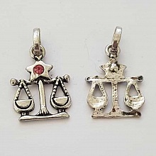 Breloque Signe Zodiaque Balance M&eacute;tal Argent&eacute; N&deg;03 avec strass