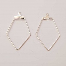 Appr&ecirc;t losange Argent Support Boucle d'oreille N&deg;01 x 1 pi&egrave;ce