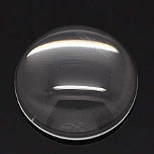 5 Cabochons Ronds 18 mm en verre loupe transparent N&deg;07