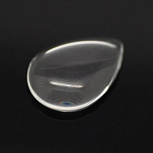10 Cabochons Gouttes 13 x 18 mm en verre loupe transparent N&deg;24