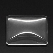 Cabochon Rectangle 18 x 25 mm en verre loupe transparent N&deg;29