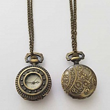 Montre Gousset Etoile Bronze Antique avec Cha&icirc;ne