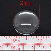 10 Cabochons Ronds 25 mm en verre loupe transparent N&deg;11 standard