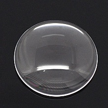 5 Cabochons Ronds 20 mm en verre loupe transparent N&deg;08
