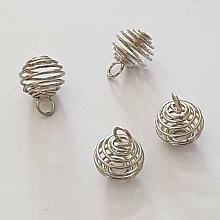 Perle Spiral Ressort Cage 11 mm Argent N&deg;02