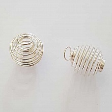 Perle Spiral Ressort Cage 23 mm Argent N&deg;03