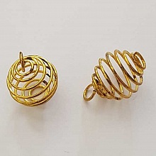 Perle Spiral Ressort Cage 19 mm Dor&eacute; N&deg;06