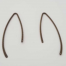 Barre Tige Courb&eacute; En M&eacute;tal Argent&eacute; 2 anneaux N&deg;04 Bronze