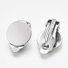 Support Boucle d'oreille Clips Plateau Acier Inoxydable Argent N&deg;02