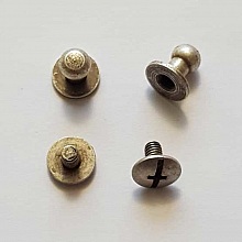 Bouton de col &agrave; visser 8 mm Argent en Zamak Plaqu&eacute; Argent a vis