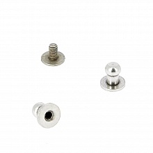 Bouton de col &agrave; visser 7 mm Argent en Zamak Plaqu&eacute; Argent a vis