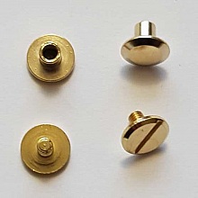 Bouton de col &agrave; visser 6 mm 01 Dor&eacute; en Zamak Plaqu&eacute; Argent a vis