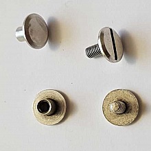 Bouton de col &agrave; visser 6 mm 02 Argent en Zamak Plaqu&eacute; Argent a vis