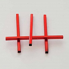 10 Tubes Carr&eacute;s 40 mm Rouge