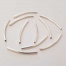 Perle Tube Courb&eacute; N&deg;01 Argent 30 mm