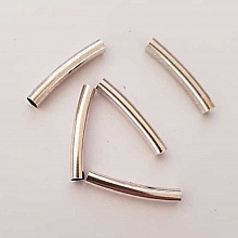 Perle Tube Courb&eacute; N&deg;02 Argent Vieilli 30 mm
