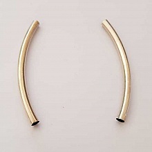 Perle Tube Courb&eacute; N&deg;03 Argent Vieilli 68 mm