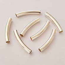 Perle Tube Courb&eacute; N&deg;05 Argent 38 mm