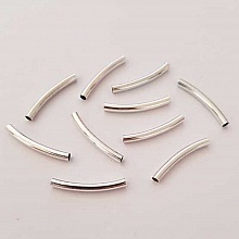 Perle Tube Courb&eacute; N&deg;07 Argent Vieilli 25 mm