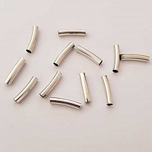 Perle Tube Courb&eacute; N&deg;08 Argent Vieilli 18 mm