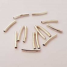 Perle Tube Courb&eacute; N&deg;09 Argent 20 mm