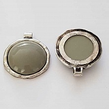 Pendentif N&deg;001-F en Alliage Rond Gris