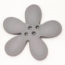 Fleur Orchid&eacute;e r&eacute;sine 4 trous 40 x 3 mm Gris Clair