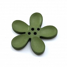 Fleur Orchid&eacute;e r&eacute;sine 4 trous 30 x 3 mm Olivine