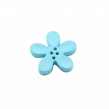 Fleur Orchid&eacute;e r&eacute;sine 4 trous 40 x 3 mm Aquamarine
